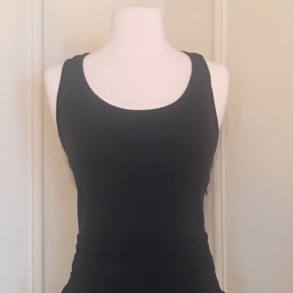100% Silk Black Racerback Tank + Ruffle Dress - Picture 9 of 10